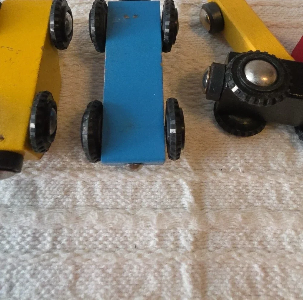 Vintage 4 Pc Of Classic BRIO magnetic Wooden Vehicles From The 1980s